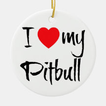 I Love My Pitbull Ornament