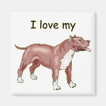 I Love My Pitbull Refrigerator Magnet