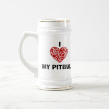 i LOVE MY PITBULL STEIN Mugs