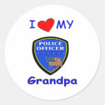 I Love My Police Grandpa Stickers