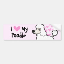 I Love My Poodle (puppy cut) Bumper Sticker