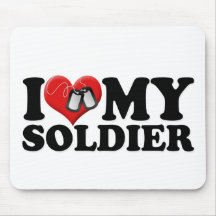 I Love My Soldier Mousepads