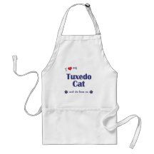 I Love My Tuxedo Cat (Female Cat) Apron