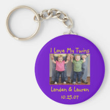 I Love My Twins Keychain, Landen & Lauren10.25.07