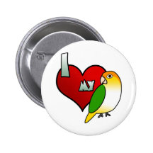 I Love my White Bellied Caique Button
