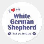 I Love My White German Shepherd (Female Dog) Stickers