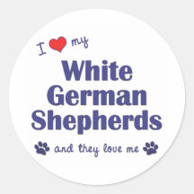 I Love My White German Shepherds (Multiple Dogs) Stickers