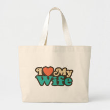 I Love My Wife Tote Bags