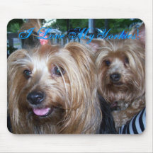 I Love My Yorkies Mouse Pads