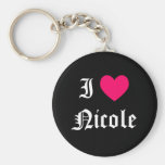 I Love Nicole Key Chain