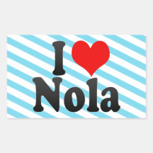 I love Nola Rectangular Sticker