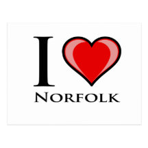 I Love Norfolk Postcard