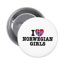 I Love Norwegian Girls Pins