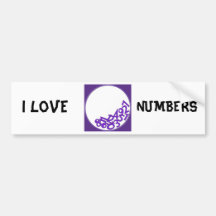 I love numbers bumper sticker