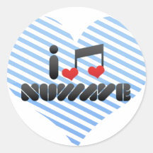 I Love Nuwave Round Stickers