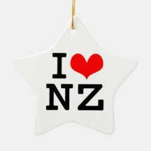 I Love NZ Christmas Ornaments