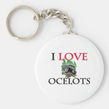 I Love Ocelots Key Chains