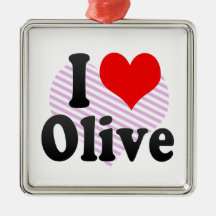 I love Olive Christmas Tree Ornaments