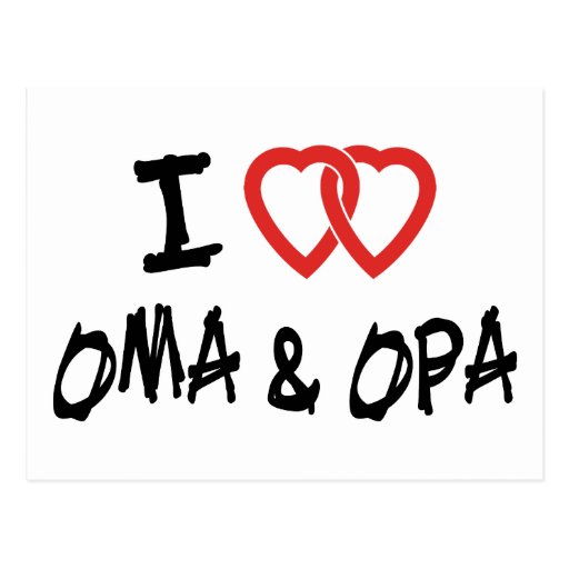 I Love Oma & Opa Postcards