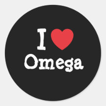 I love Omega heart T-Shirt Round Sticker