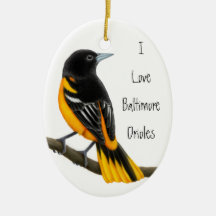 I Love Orioles Customisable Ornament