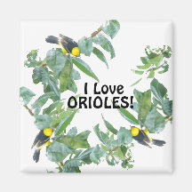 I Love Orioles Magnet