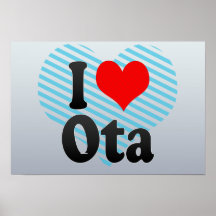 I Love Ota, Japan. Aisuru Ota, Japan Posters