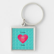 I love owls turquoise hearts keychains
