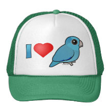 I Love Pacific Parrotlets (blue) Trucker Hats
