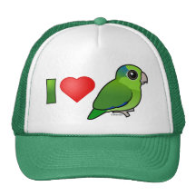 I Love Pacific Parrotlets (green) Mesh Hat
