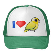 I Love Pacific Parrotlets (yellow) Hats