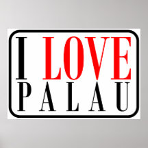 I Love Palau Design Print