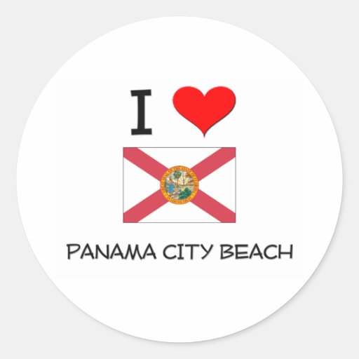 I Love PANAMA CITY BEACH Florida Round Sticker