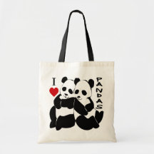 I Love Pandas Canvas Bag