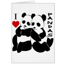 I Love Pandas Card