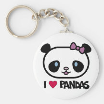 I Love Pandas Key Chains