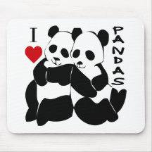 I Love Pandas Mouse Pads
