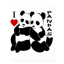 I Love Pandas Post Cards