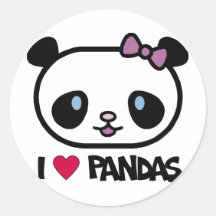I Love Pandas Stickers