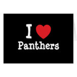 I love Panthers heart custom personalised Greeting Cards