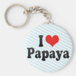 I Love Papaya Keychain