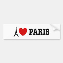 I Love Paris Bumper Stickers
