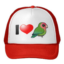 I Love Peach-faced Lovebirds Mesh Hats