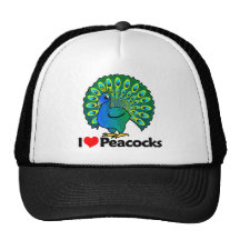 I Love Peacocks Mesh Hats