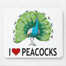 I Love Peacocks Mousepads