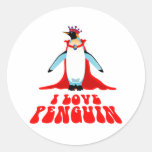I Love Penguin Stickers