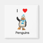 I Love Penguins Fridge Magnets