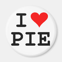 I love pie (black lettering) refrigerator magnets
