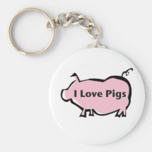 I Love Pigs Key Chains