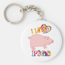 I LOVE PIGS KEYCHAIN